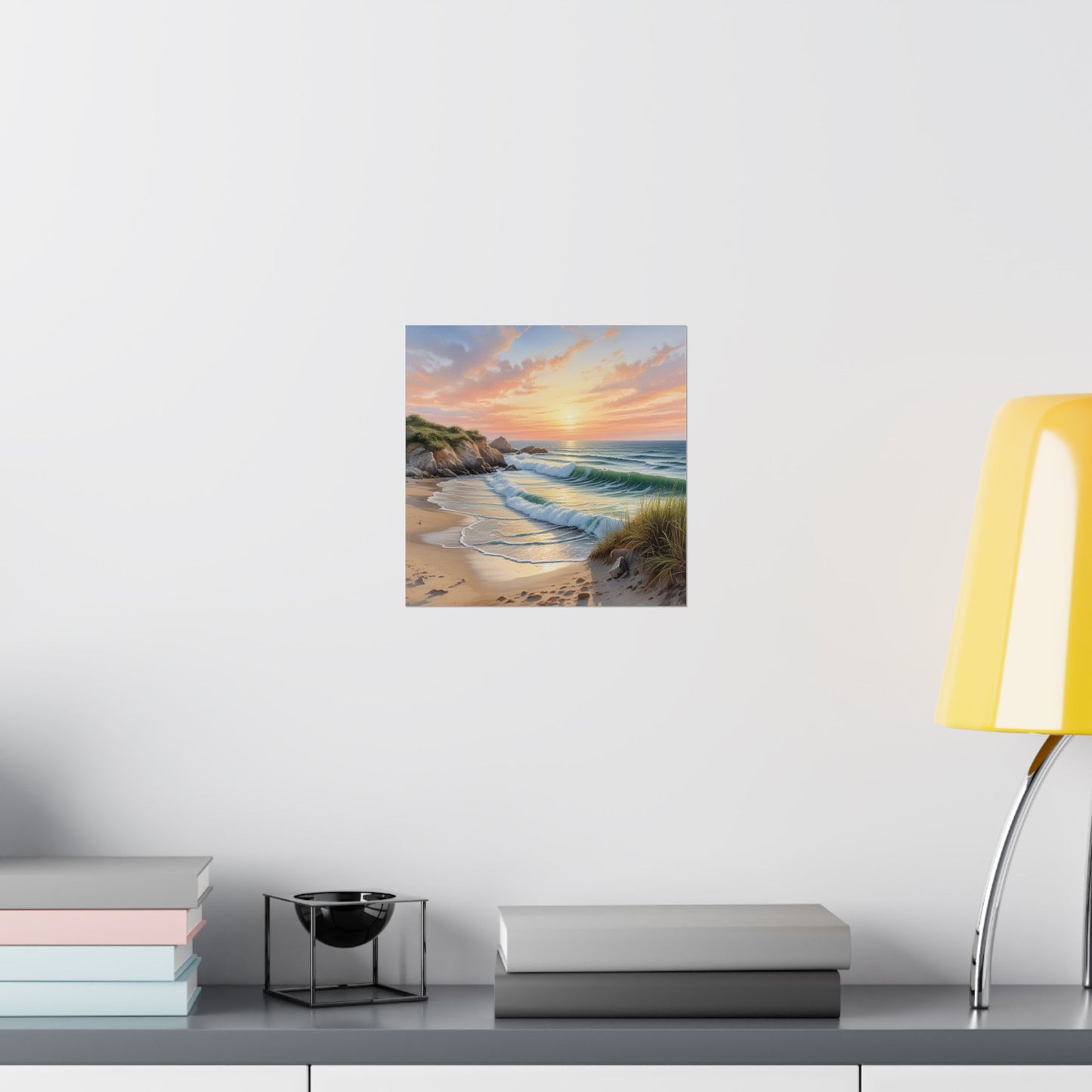 Arte mural de atardecer costero, pósteres mate para amantes de la playa, decoración del hogar, regalo para amantes de la naturaleza, decoración de casas de playa, impresión escénica