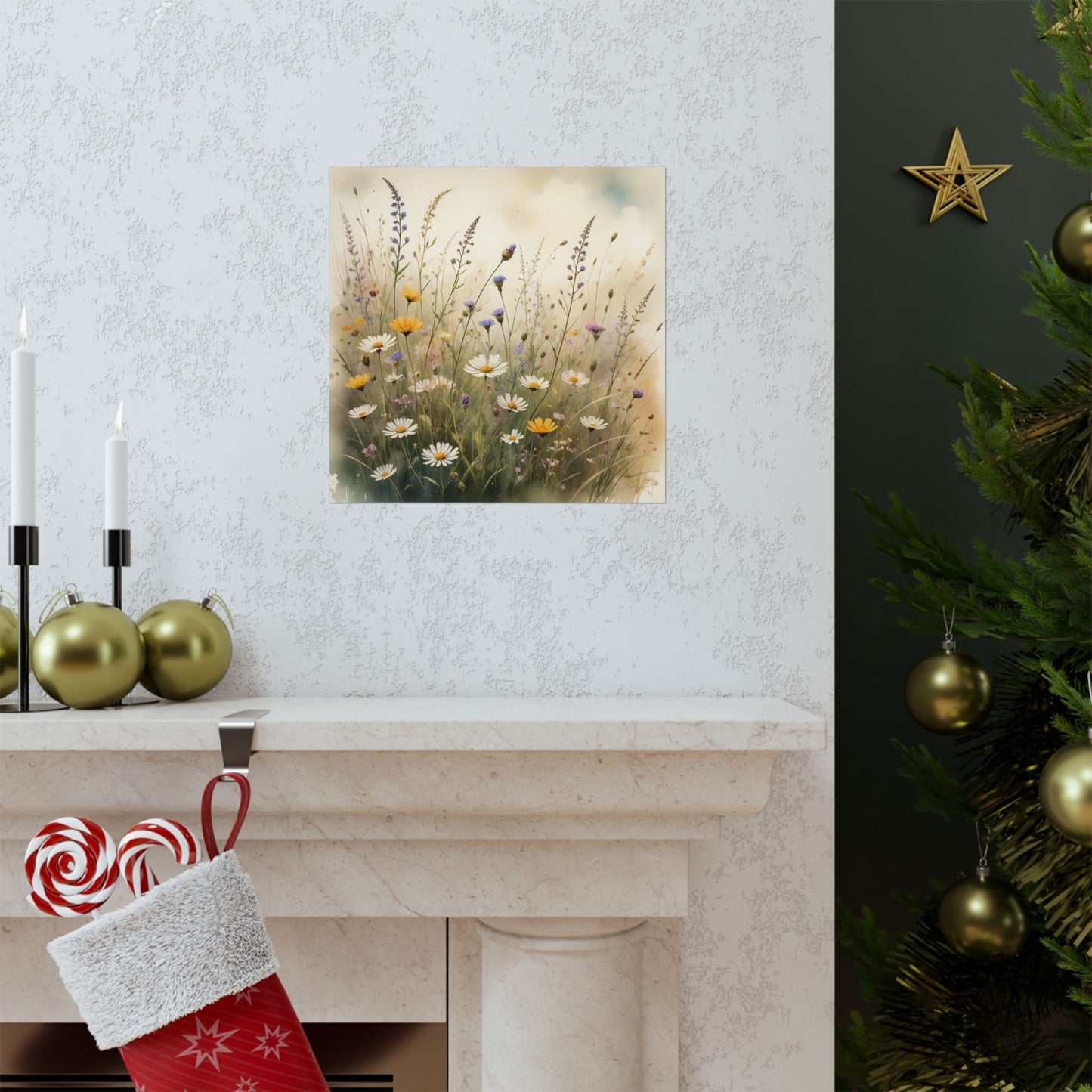 Descarga digital: Póster de naturaleza serena, arte mural floral, decoración de olivar, impresión botánica, estética del hogar, decoración de sala de estar.