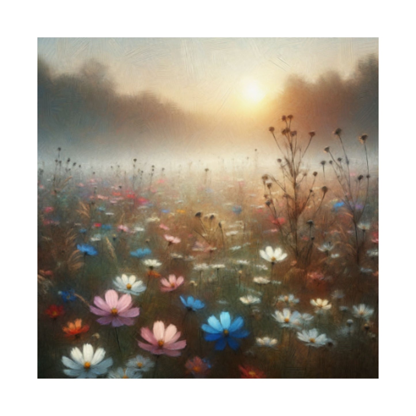 Serene Landscape Wall Art Print, Nature Decor, Floral Artwork, Home Decor, Gift for Nature Lovers, Spring Art Print