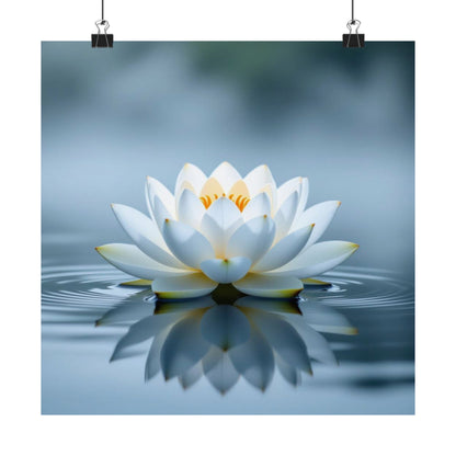 Elegante póster de nenúfar, arte mural botánico, decoración natural, decoración para salas de meditación, regalo para amantes de la naturaleza, estética del hogar.