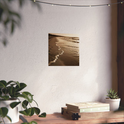 Sepia Beach Photo Matte Poster