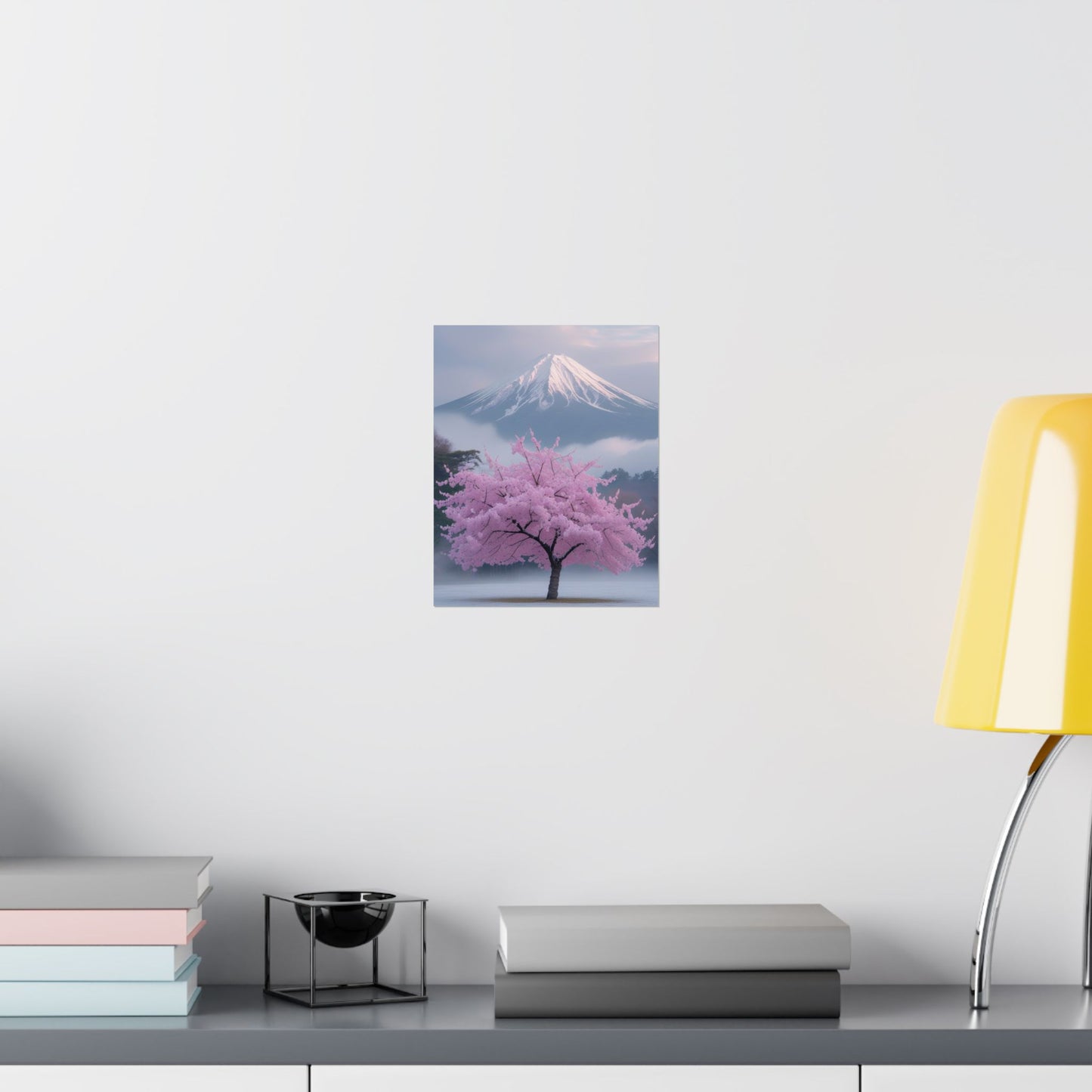 Vertical Poster - Mount Fuji and Cherry Blossom Tree Design