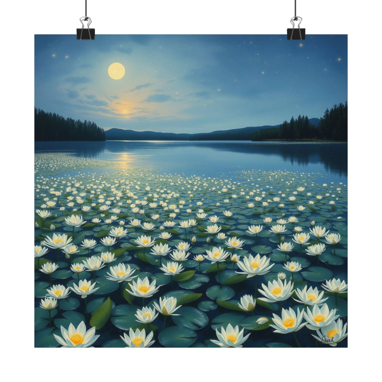 Póster de naturaleza serena, decoración del hogar, arte mural relajante, regalo para amantes de la naturaleza, decoración para espacios de meditación, impresiones de paisajes florales
