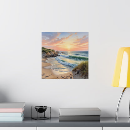 Descarga digital: Arte mural con atardecer costero, pósteres mate para amantes de la playa, decoración del hogar, regalo para amantes de la naturaleza, decoración de casas de playa, impresión escénica.