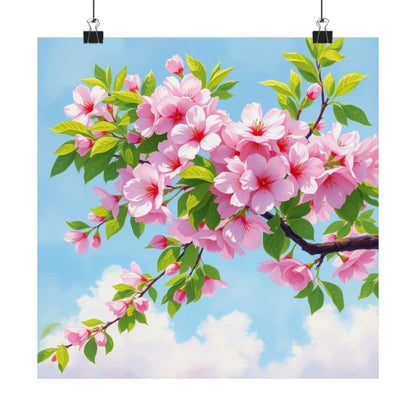 Póster de cerezo en flor, obra de arte natural, decoración primaveral, arte floral para pared, decoración del hogar