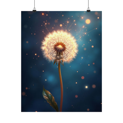 Digital download Dandelion Dream Matte Poster, Inspirational Wall Art, Home Decor, Nature Print, Gift for Her, Boho Wall Art