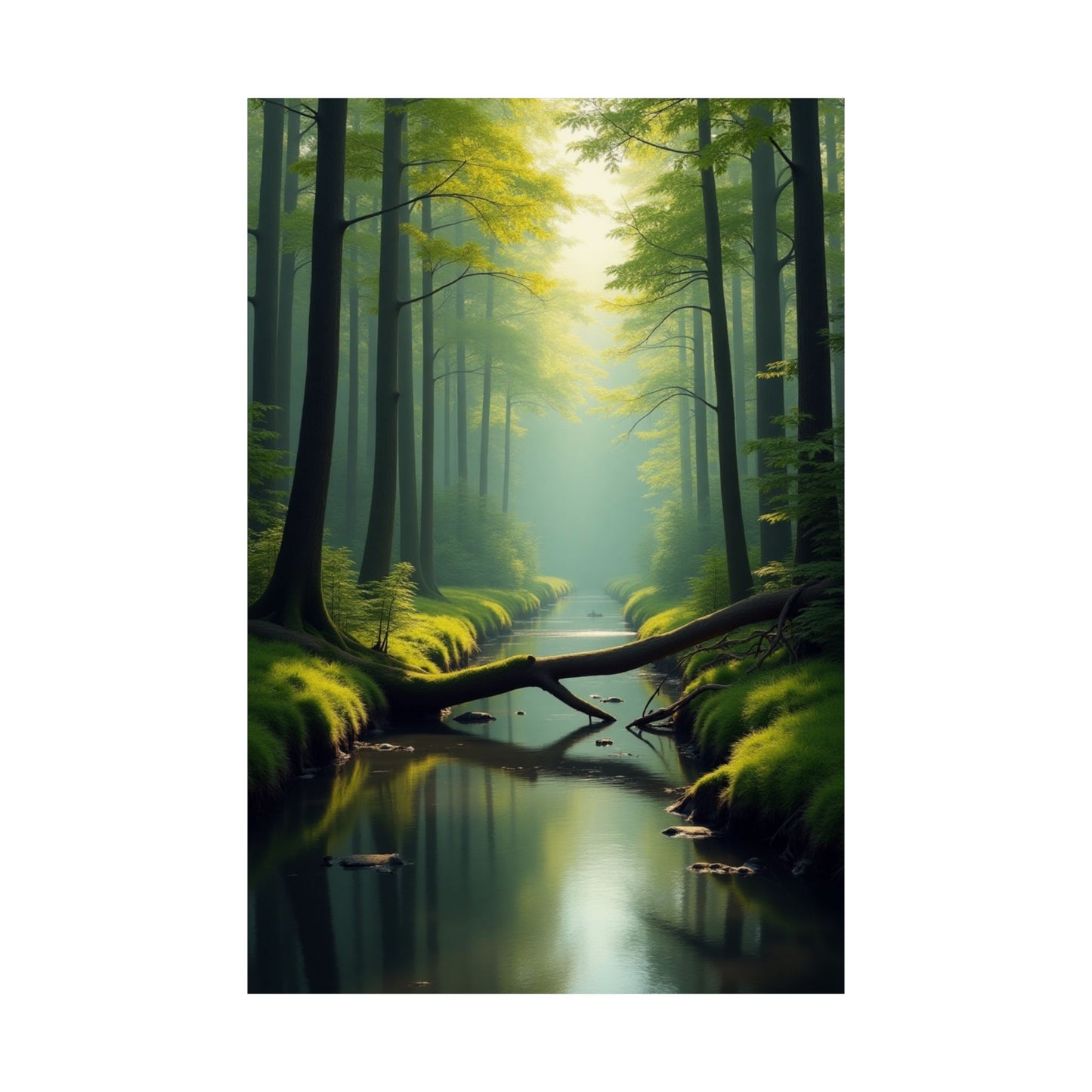 Digital download Vertical Posters - Green Forest at Dawn