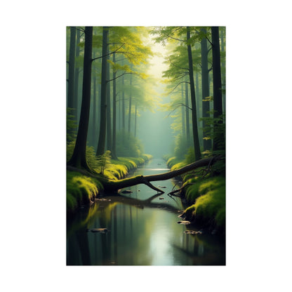Digital download Vertical Posters - Green Forest at Dawn