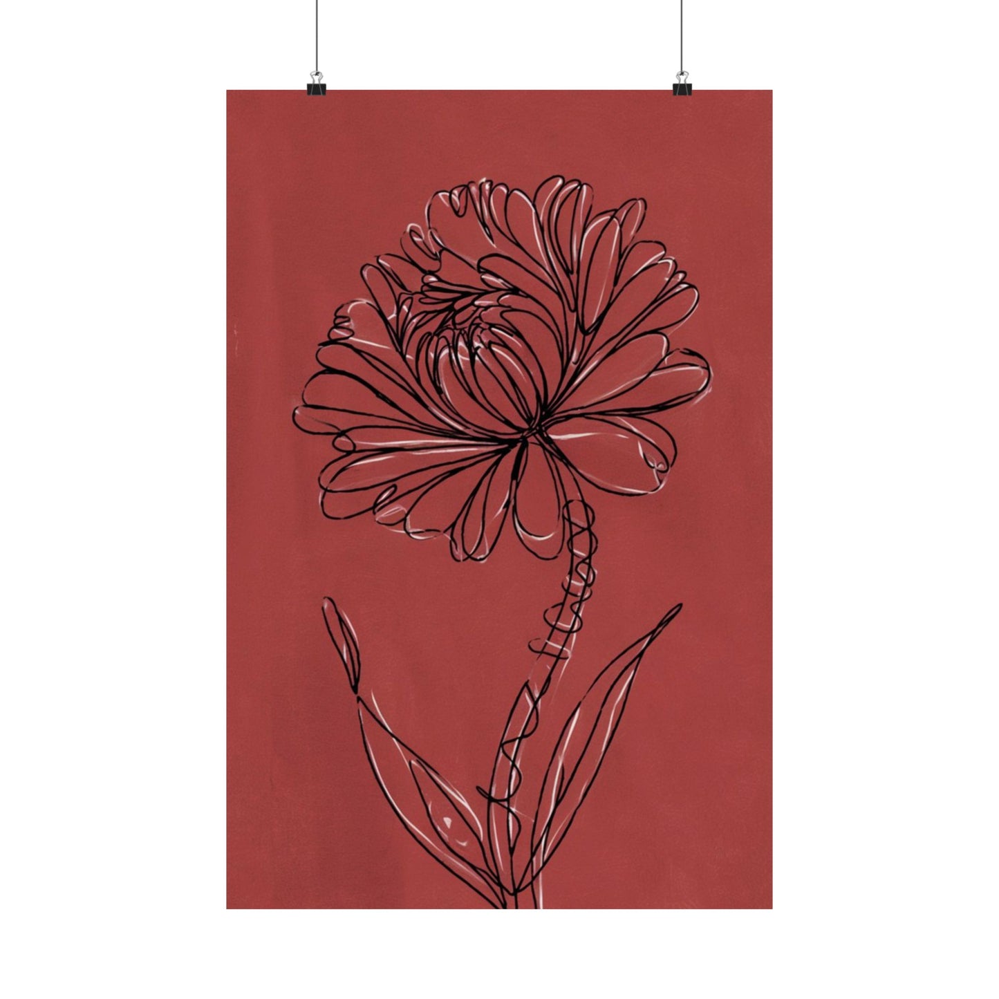 Vertical Poster - Artistic Floral Modern Wall Art Decor
