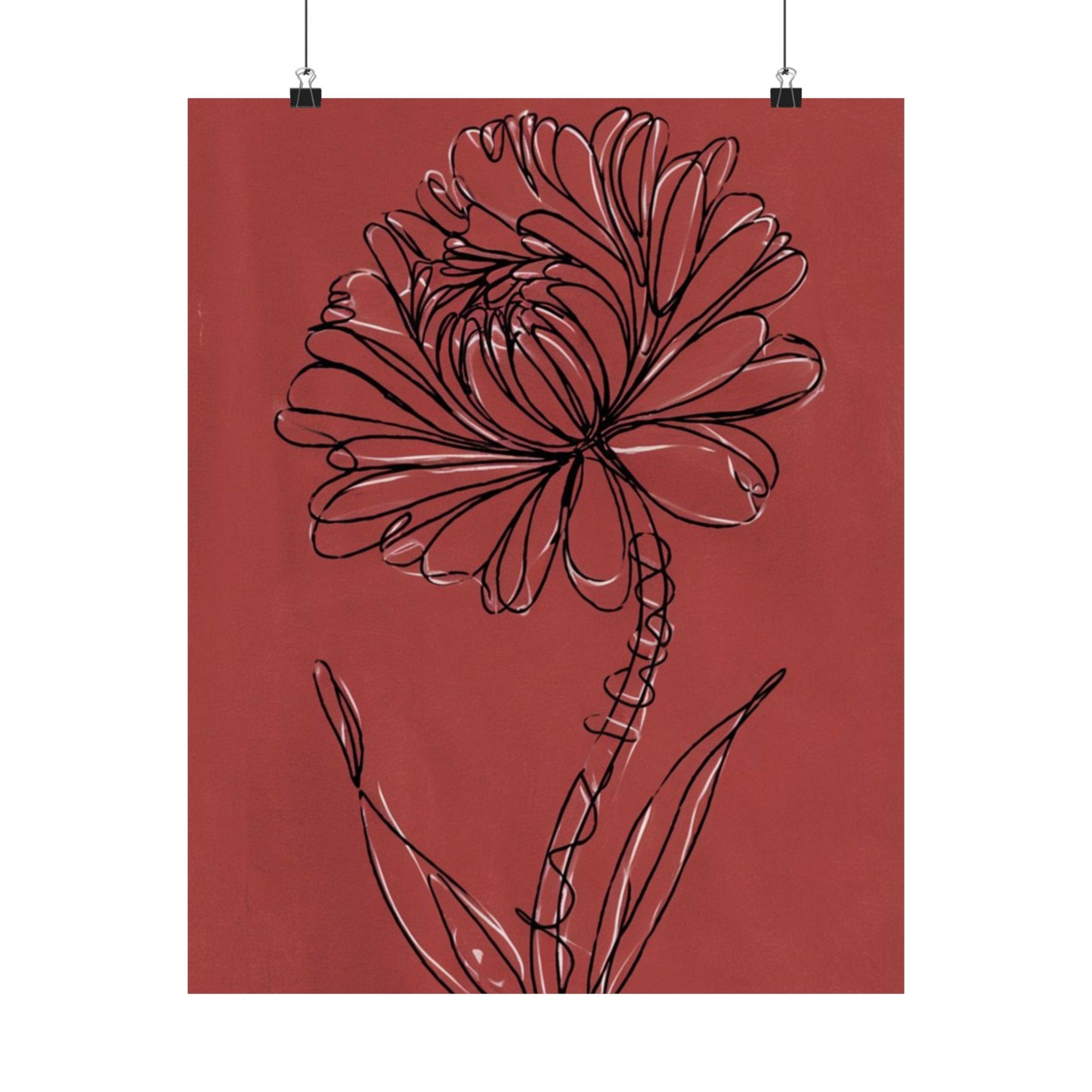 Vertical Poster - Artistic Floral Modern Wall Art Decor
