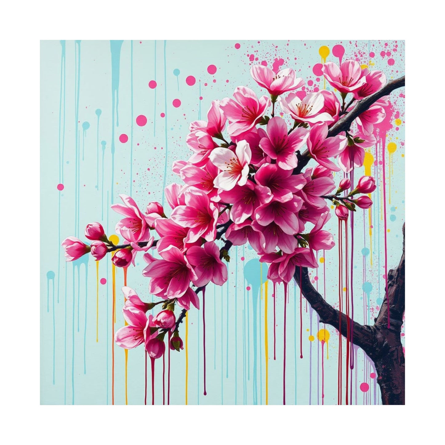 Póster de arte floral, decoración de pared con estampado mate, estética del hogar, regalo para ella, decoración japonesa de primavera, arte para el dormitorio