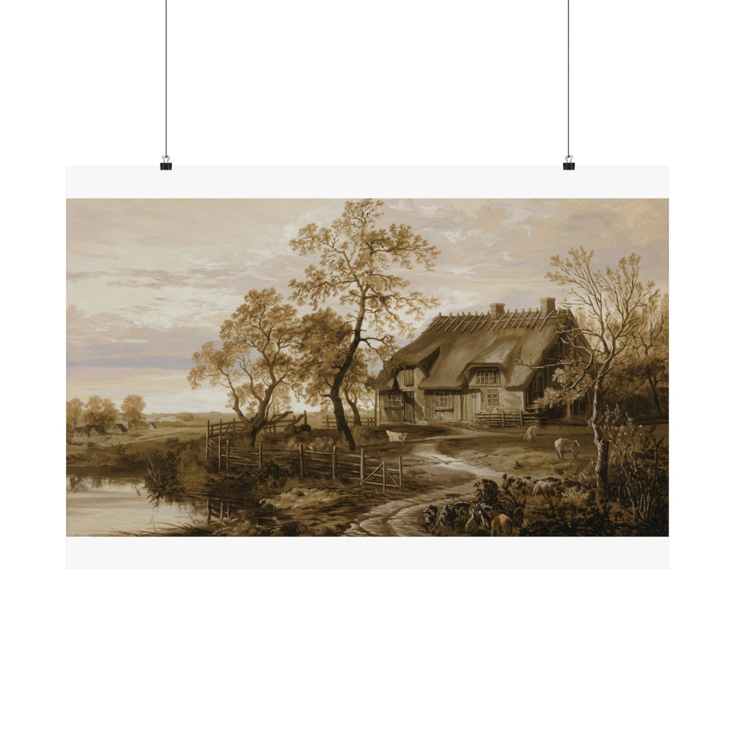 Descarga digital: pósteres horizontales rústicos mate, arte mural, decoración del hogar, impresiones de paisajes naturales, obras de arte de granja.