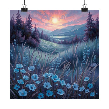 Impresión artística de paisaje sereno, póster mate, decoración de pared natural, estética floral para el hogar, regalo para amantes de la naturaleza