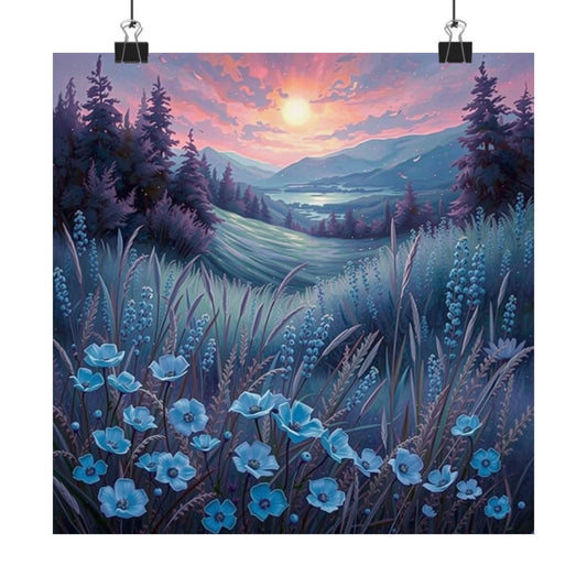 Impresión artística de paisaje sereno, póster mate, decoración de pared natural, estética floral para el hogar, regalo para amantes de la naturaleza