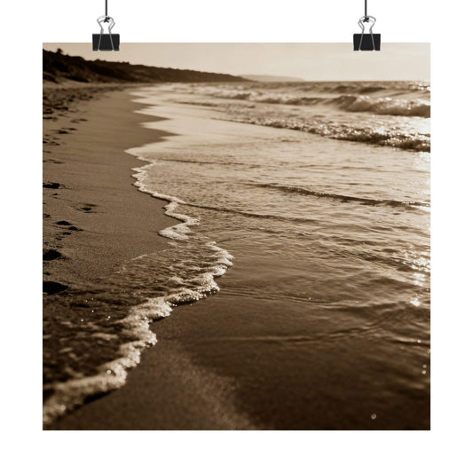 Digital download Sepia Beach Photo Matte Poster