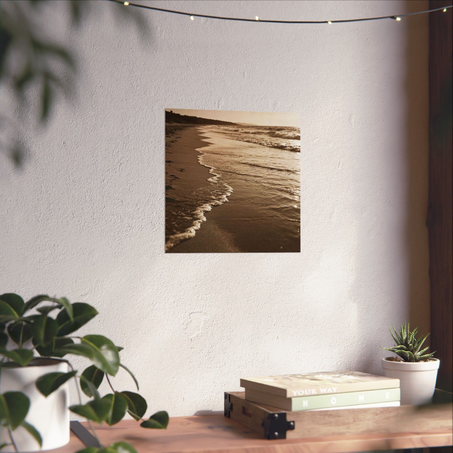 Sepia Beach Photo Matte Poster