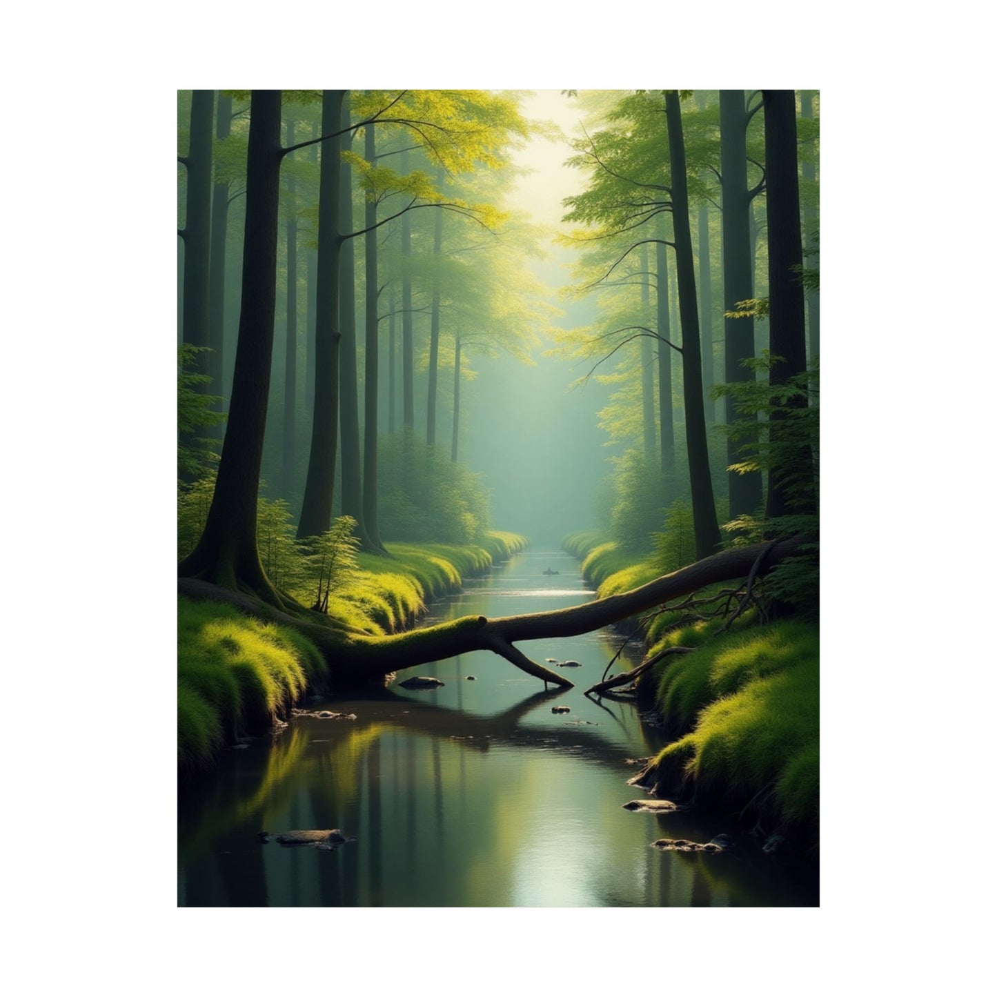 Digital download Vertical Posters - Green Forest at Dawn
