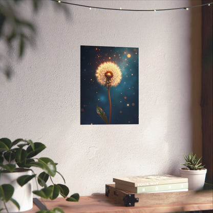 Digital download Dandelion Dream Matte Poster, Inspirational Wall Art, Home Decor, Nature Print, Gift for Her, Boho Wall Art