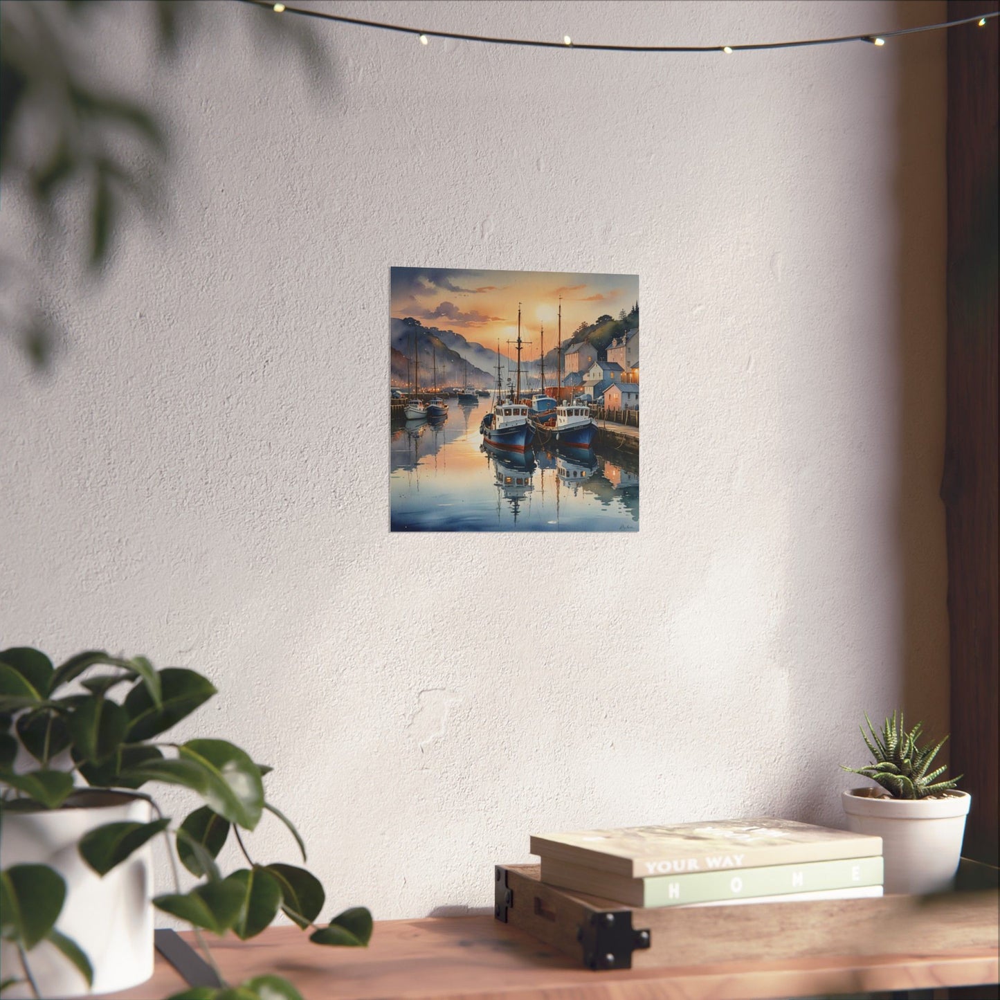 Watercolour Harbour Poster