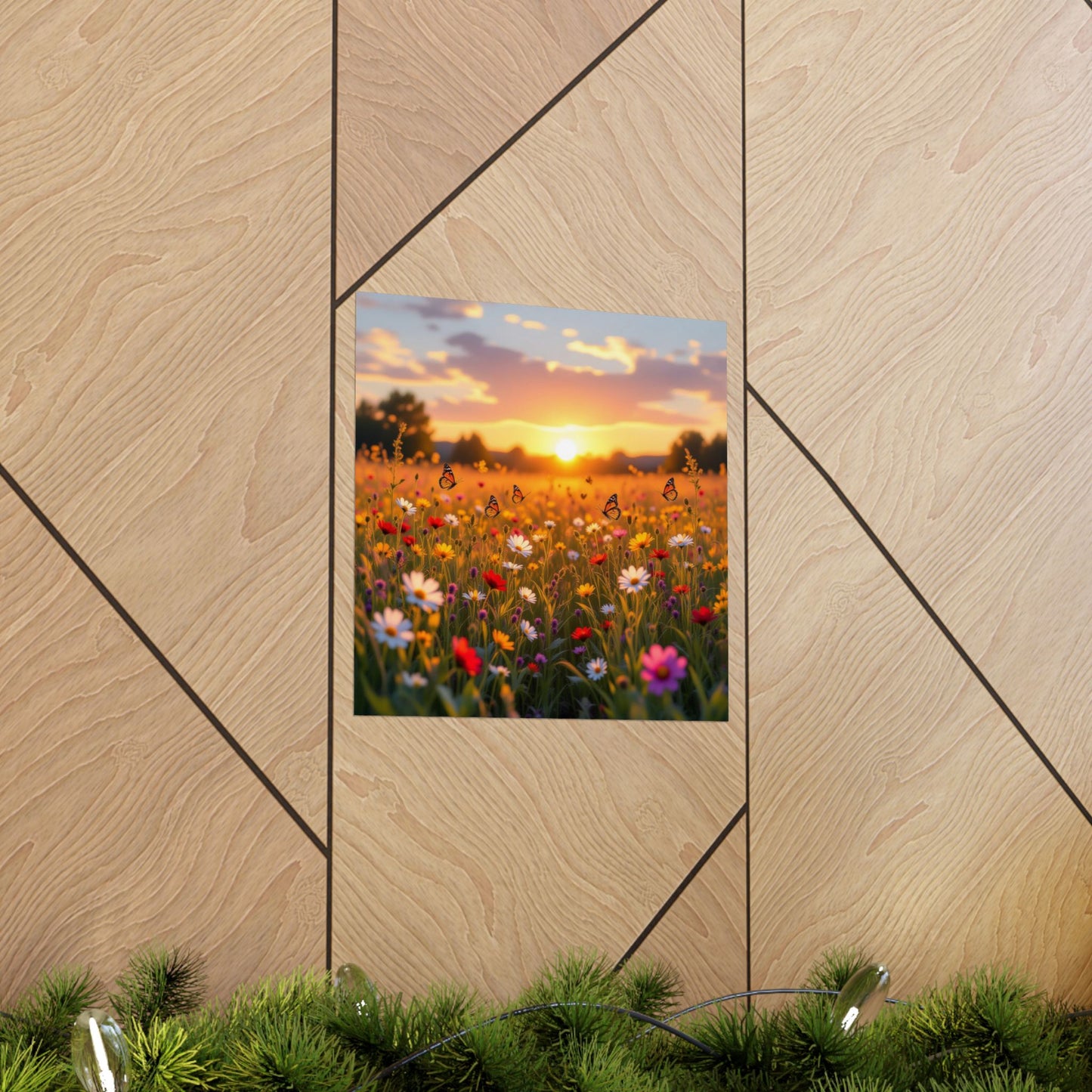 Digital download Landscape with Wildflowers and Butterflies Design