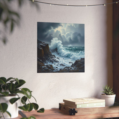 Digital download Posters - Seascape with Rugged Rocky Cliff Design
