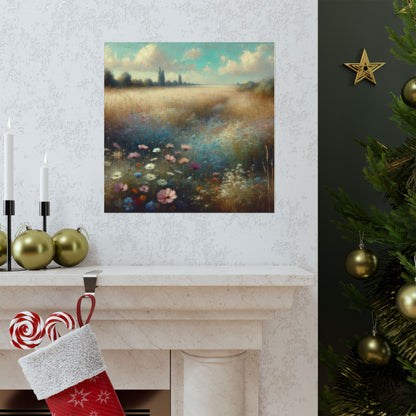 Digital download Serene Landscape Wall Art Print, Nature Decor, Floral Artwork, Home Decor, Gift for Nature Lovers, Spring Art Print