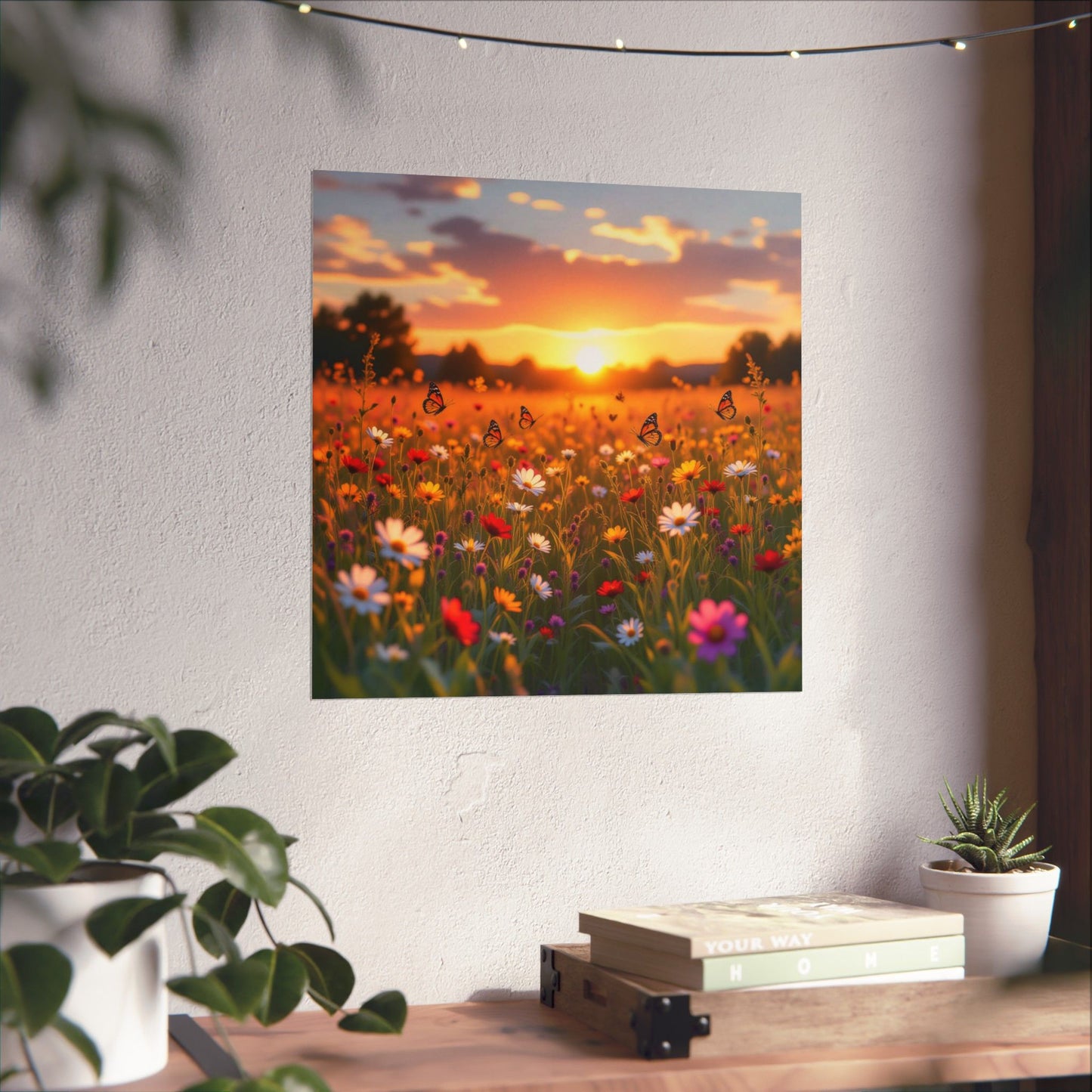 Digital download Landscape with Wildflowers and Butterflies Design