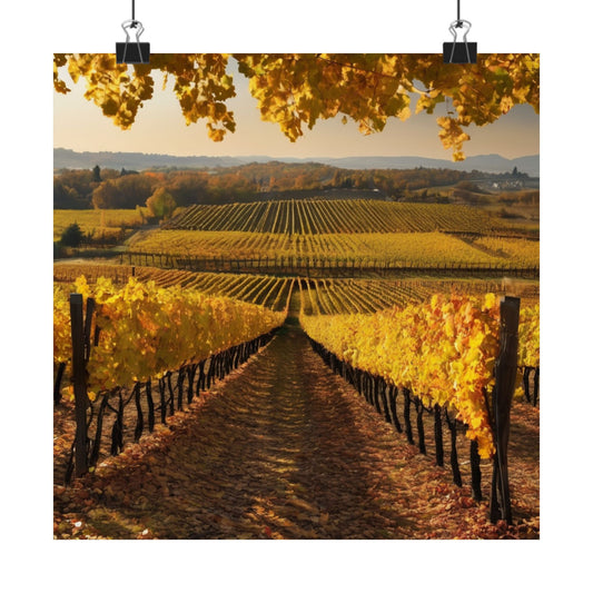 Téléchargement numérique : affiche de vignoble pittoresque, art mural d'automne, décoration nature, cadeau pour les amateurs de vin, décoration d'intérieur rustique, art mural de paysages