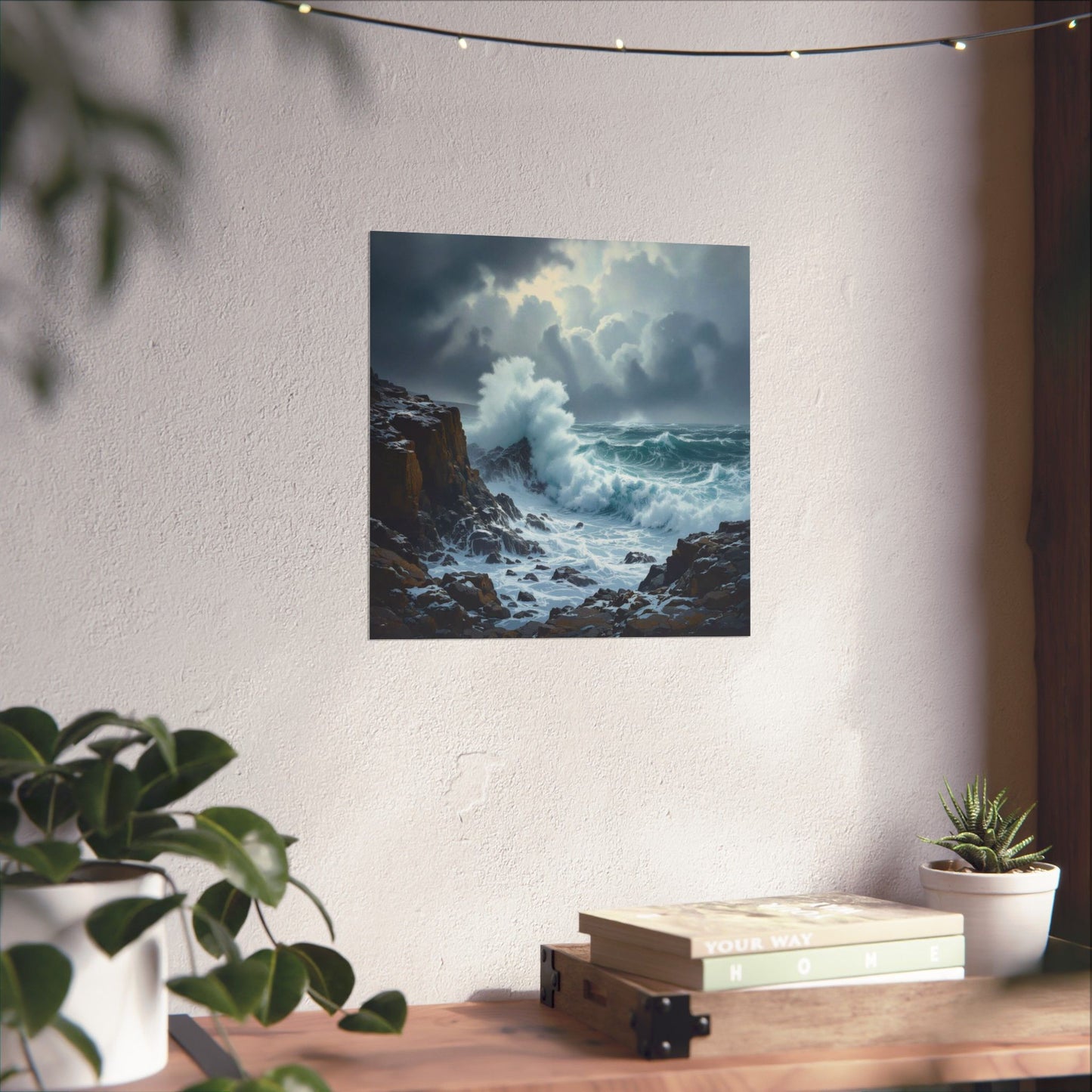 Digital download Posters - Seascape with Rugged Rocky Cliff Design