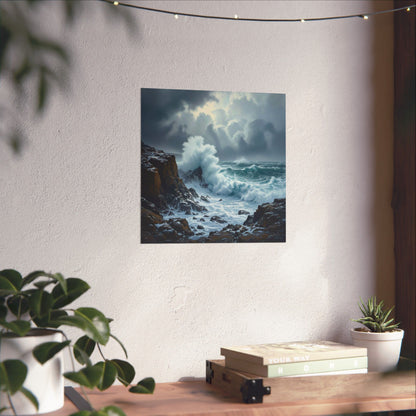 Digital download Posters - Seascape with Rugged Rocky Cliff Design