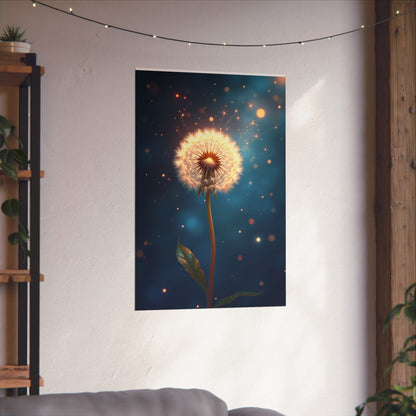 Digital download Dandelion Dream Matte Poster, Inspirational Wall Art, Home Decor, Nature Print, Gift for Her, Boho Wall Art