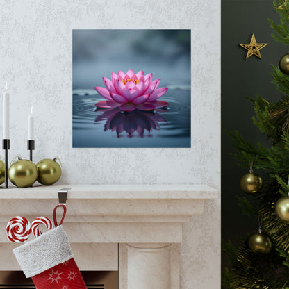 Pósteres mate de flor de loto, descarga digital, arte de pared relajante, decoración del hogar, decoración de salas de meditación, regalo para amantes de la naturaleza, impresión de arte zen.