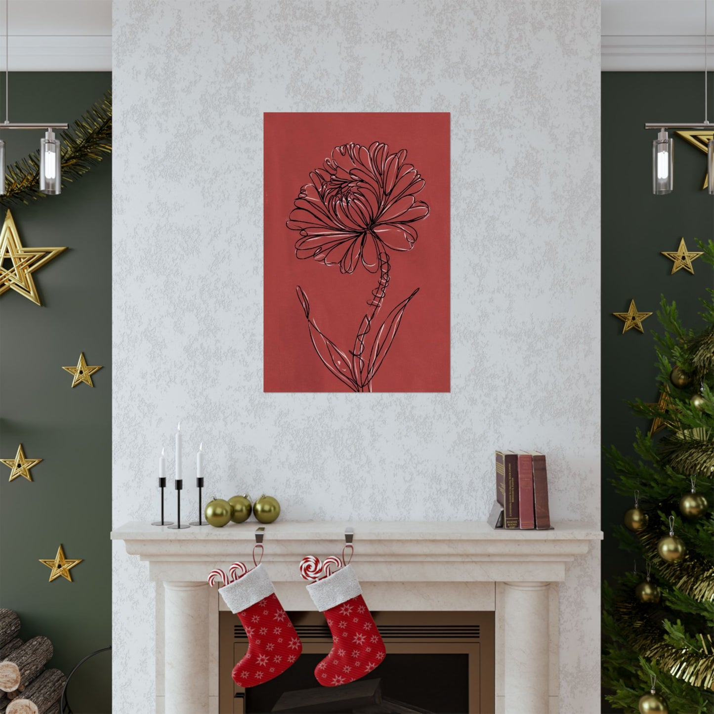 Vertical Poster - Artistic Floral Modern Wall Art Decor