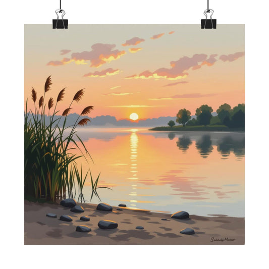 Téléchargement numérique : affiches mates côtières sereines – impressions d'art coucher de soleil pour la décoration intérieure, l'art mural, les cadeaux pour les amoureux de la nature, les œuvres d'art tranquilles