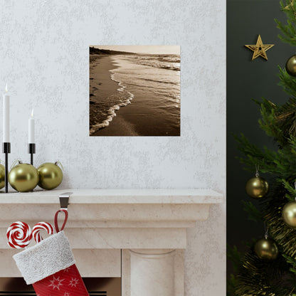 Sepia Beach Photo Matte Poster