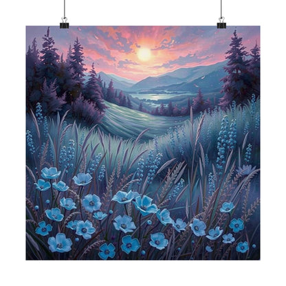 Impresión artística de paisaje sereno, póster mate, decoración de pared natural, estética floral para el hogar, regalo para amantes de la naturaleza