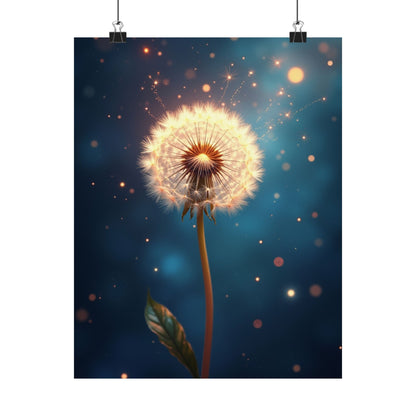 Digital download Dandelion Dream Matte Poster, Inspirational Wall Art, Home Decor, Nature Print, Gift for Her, Boho Wall Art