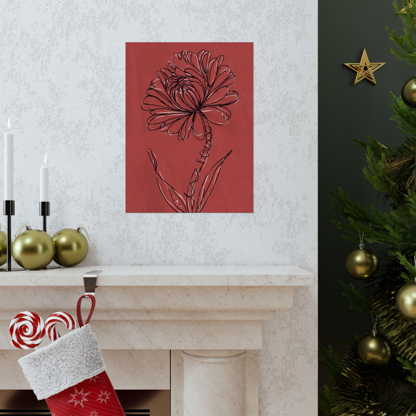 Vertical Poster - Artistic Floral Modern Wall Art Decor