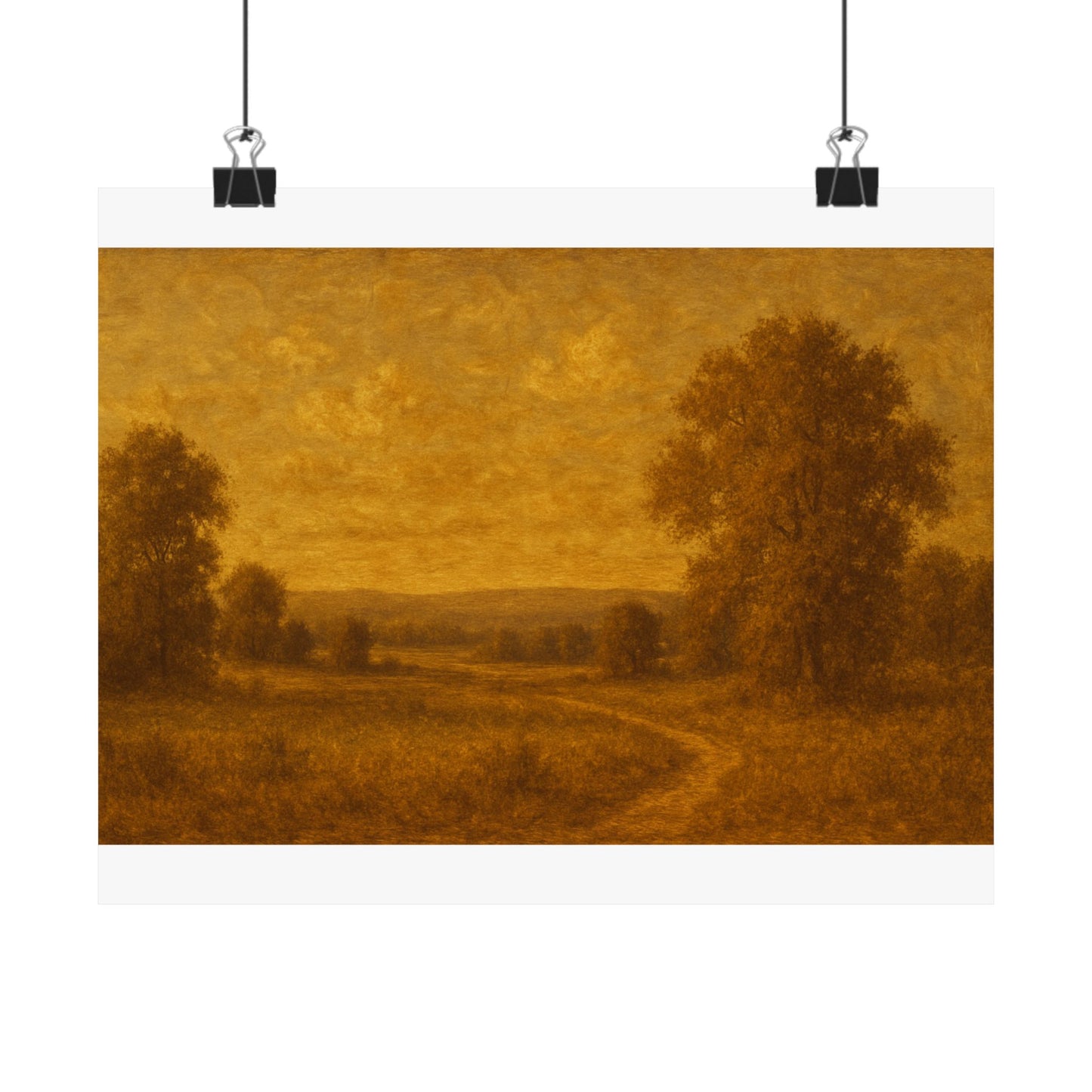 Rustic Landscape Matte Poster, Farmhouse Wall Art, Nature Decor, Vintage Aesthetic Print, Home Office Decoration