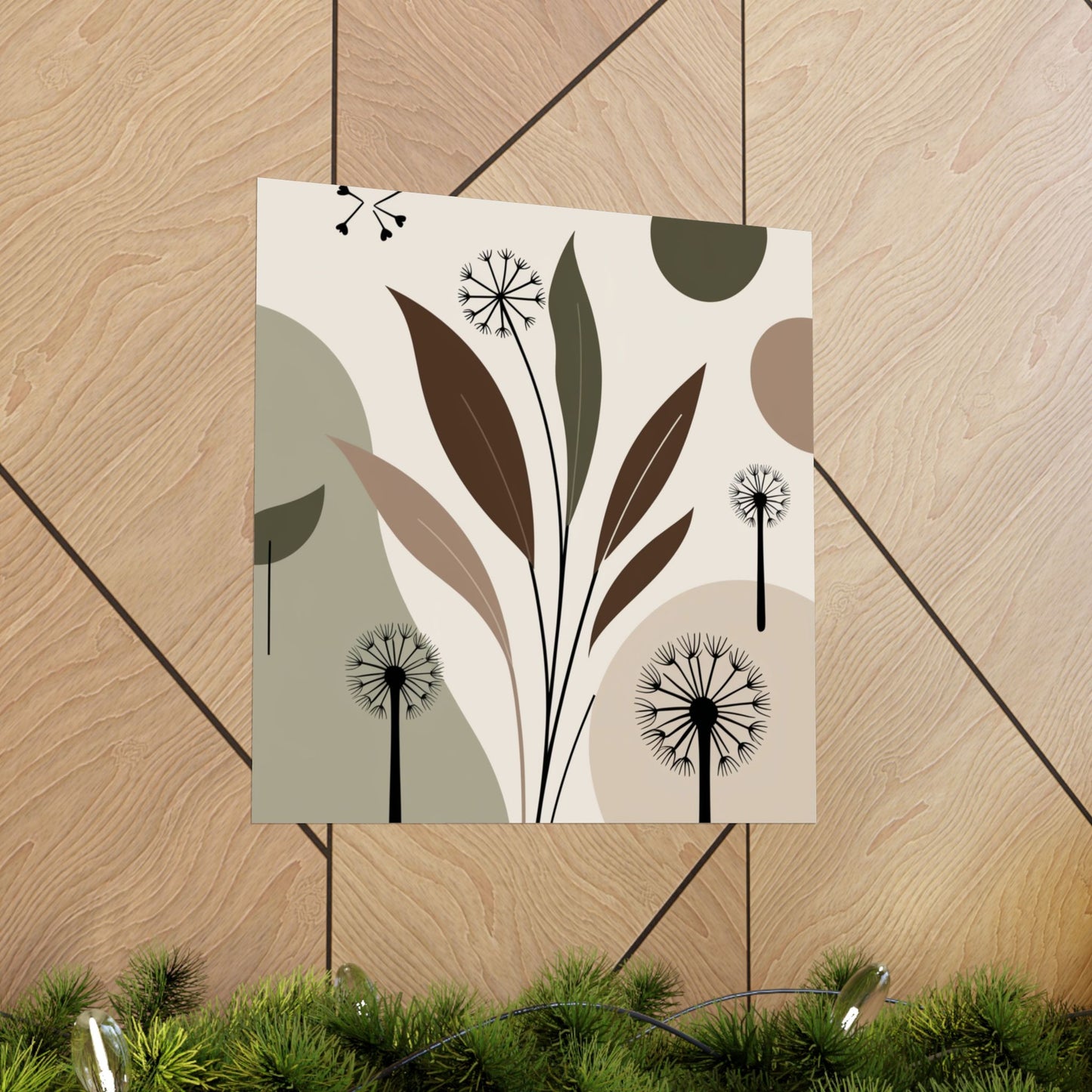 Póster mate, decoración de pared, ambiente natural, diseño de interiores modernos, estética bohemia, arte de pared bohemia, regalo para amantes de las plantas.