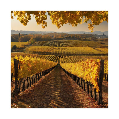 Descarga digital: Póster de viñedo escénico, arte mural otoñal, decoración natural, regalo para amantes del vino, decoración rústica del hogar, arte mural con paisajes.