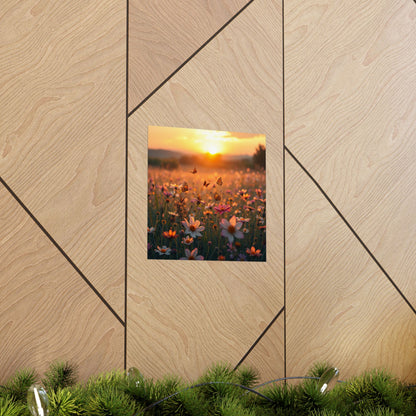 Landscape with Wildflowers and Butterflies Design