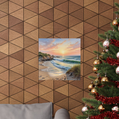 Décoration murale coucher de soleil côtier, affiches mates pour les amoureux de la plage, décoration intérieure, cadeau pour les passionnés de nature, décoration de maison de plage, impression panoramique