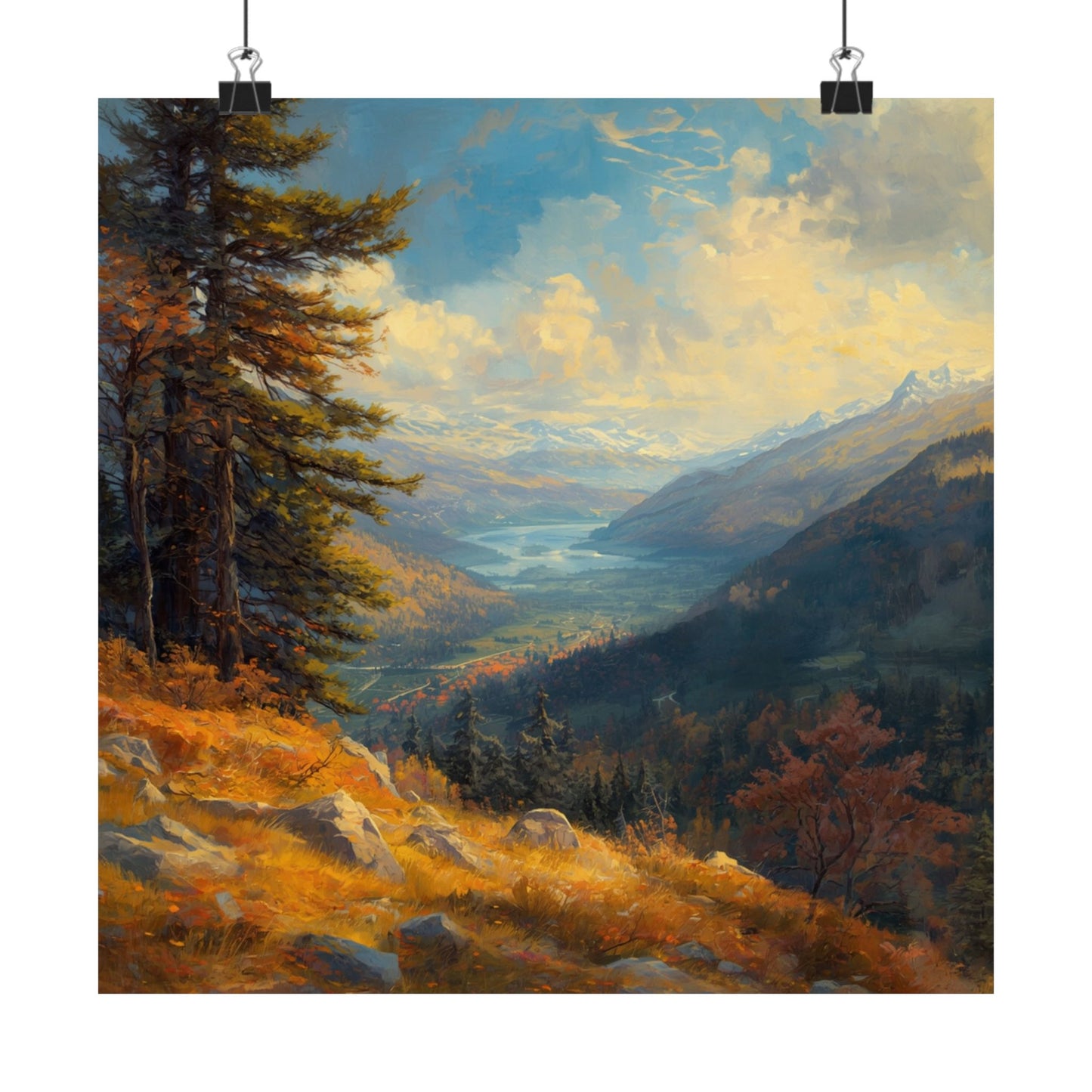 Posters - Scenic Mountain Valley Landscape