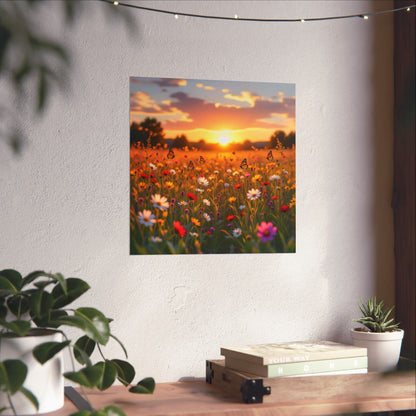 Digital download Landscape with Wildflowers and Butterflies Design