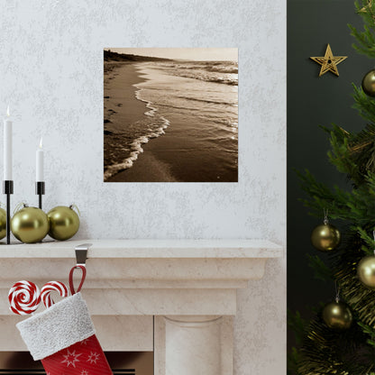 Sepia Beach Photo Matte Poster
