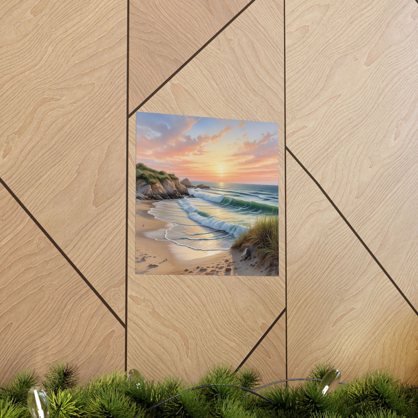 Descarga digital: Arte mural con atardecer costero, pósteres mate para amantes de la playa, decoración del hogar, regalo para amantes de la naturaleza, decoración de casas de playa, impresión escénica.