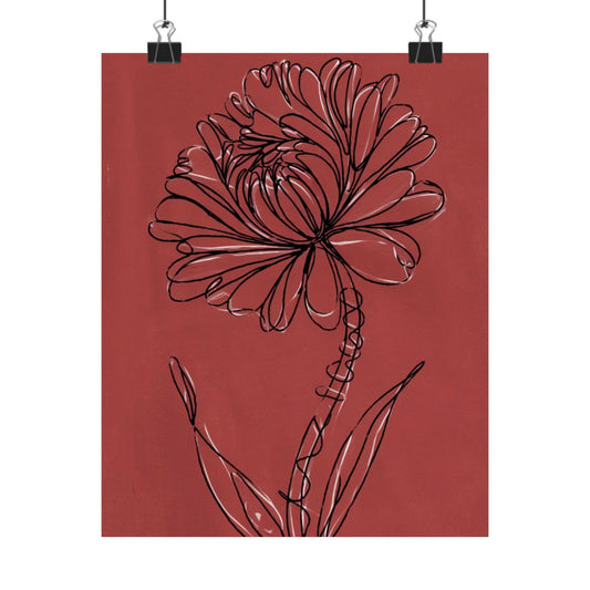 Vertical Poster - Artistic Floral Modern Wall Art Decor