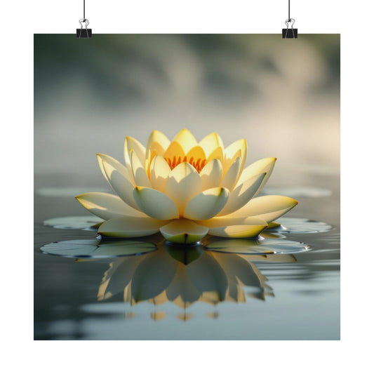 Téléchargement numérique : Art mural Lotus serein, décoration intérieure tranquille, impression pour salle de méditation, œuvre d'art florale, affiche nature, cadeau pour yogis