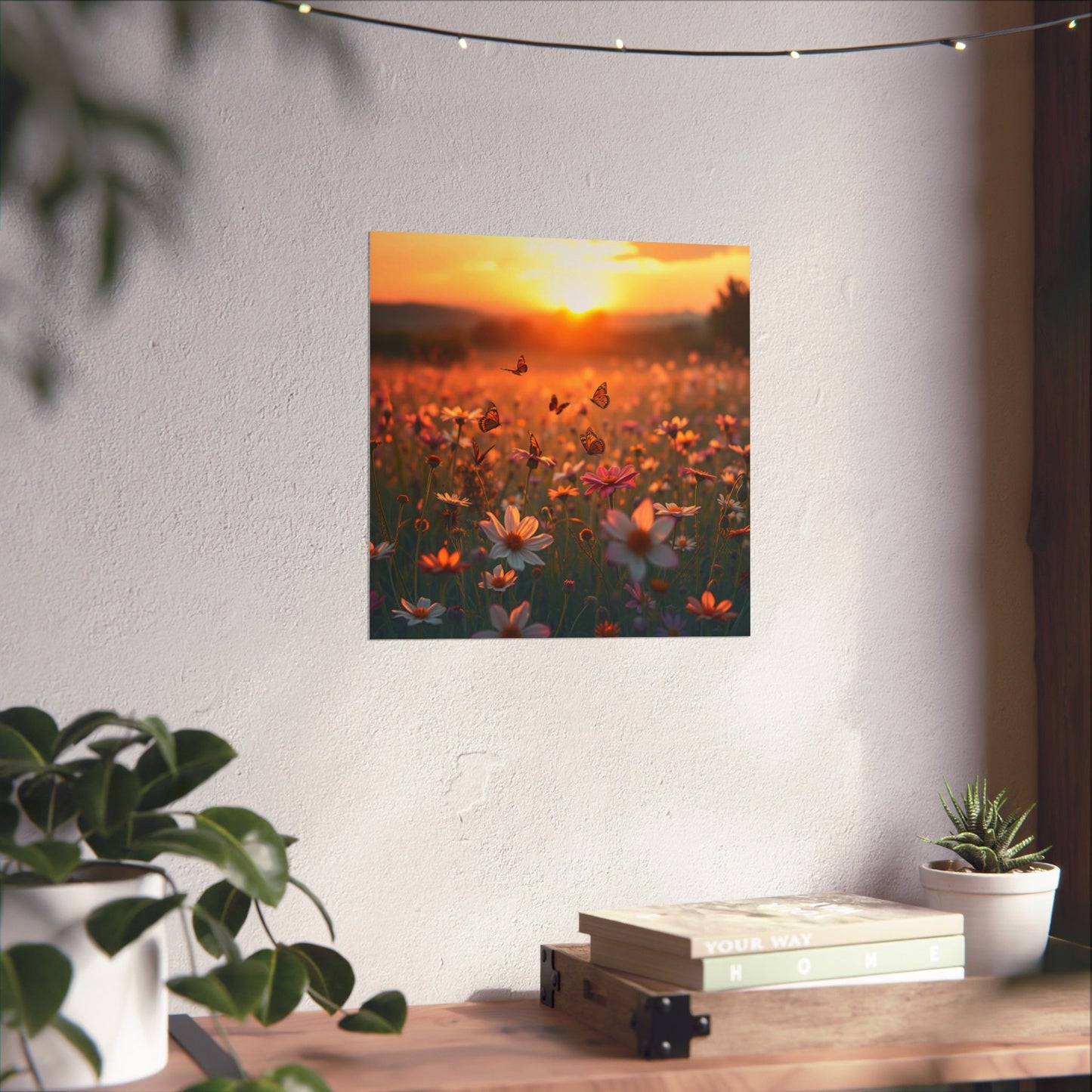 Landscape with Wildflowers and Butterflies Design